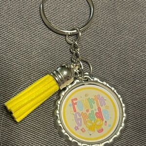 Fourth Grade Keychain with Yellow Tassel